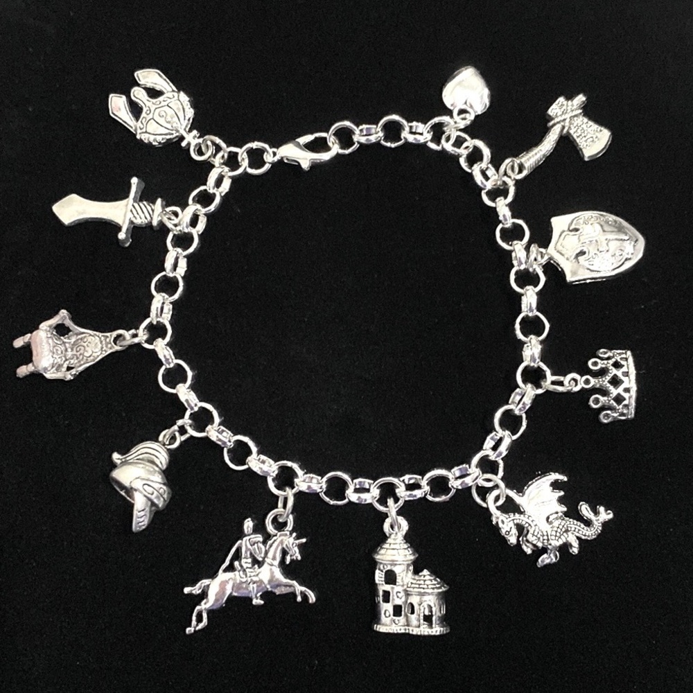 Medieval Times Charm Bracelet Renaissance Knight Castle